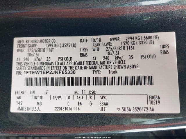 2018 FORD F-150 XLT 9