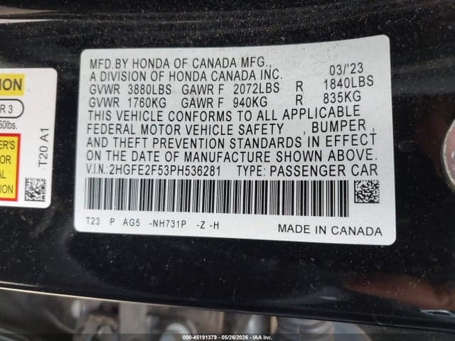 2023 HONDA CIVIC SPORT 9