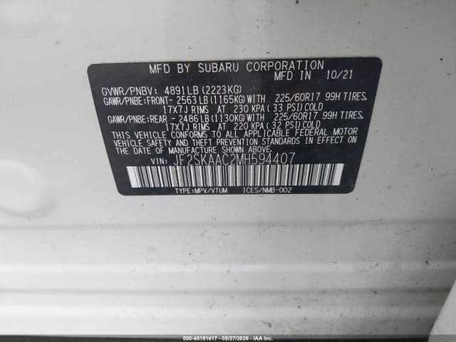 2021 SUBARU FORESTER 9