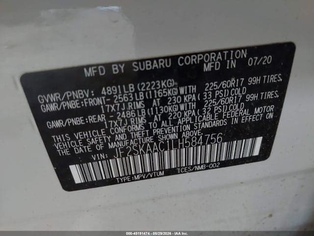 2020 SUBARU FORESTER 9