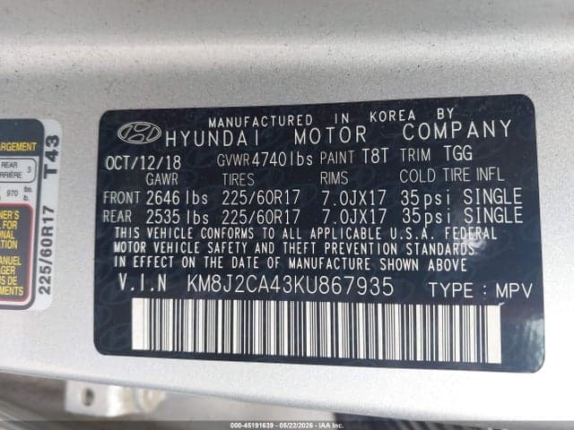 2019 HYUNDAI TUCSON SE 9