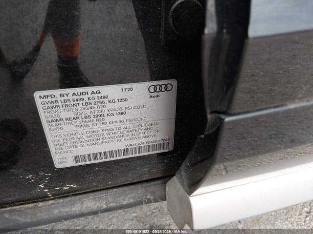 2021 AUDI Q5 PRESTIGE 45 TFSI QUATTRO S TRONIC 9