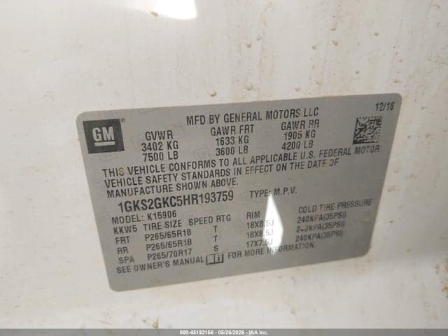 2017 GMC YUKON XL SLT 9