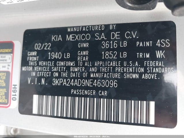 2022 KIA RIO S 9