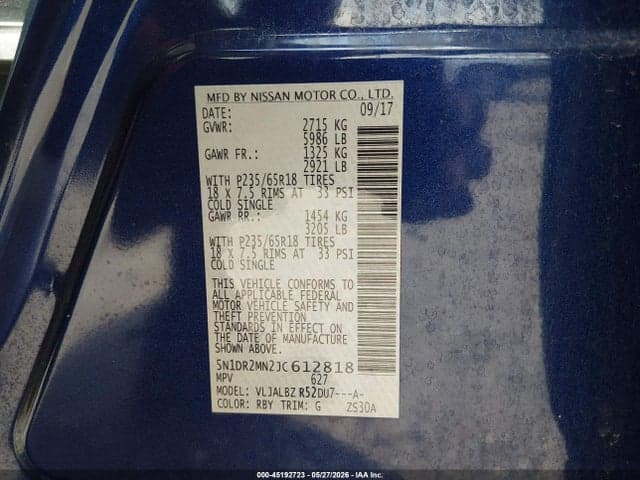 2018 NISSAN PATHFINDER S 9