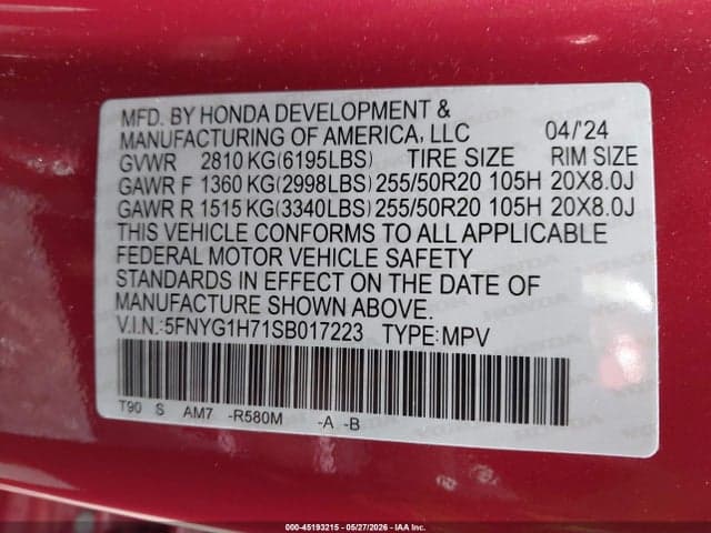 2025 HONDA PILOT TOURING 9