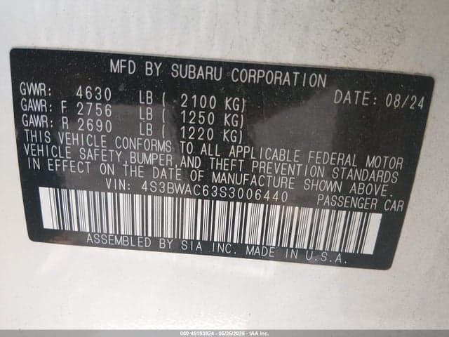2025 SUBARU LEGACY PREMIUM 9