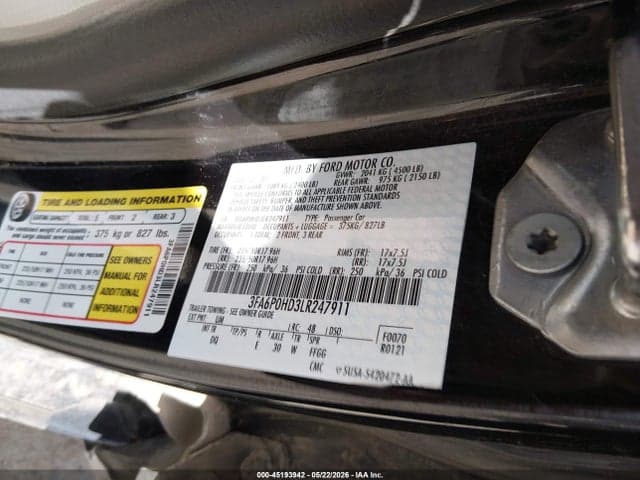 2020 FORD FUSION SE 9