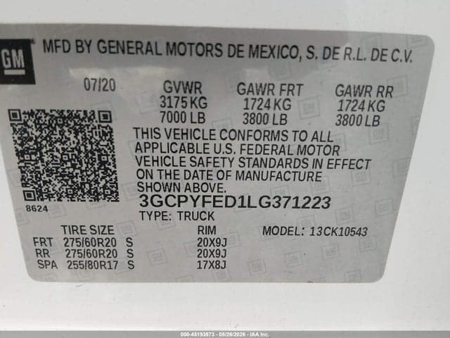 2020 CHEVROLET SILVERADO 1500 9