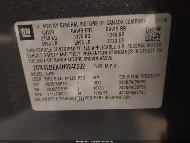 2017 CHEVROLET EQUINOX PREMIER 9