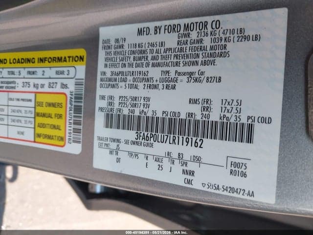 2020 FORD FUSION HYBRID SE 9