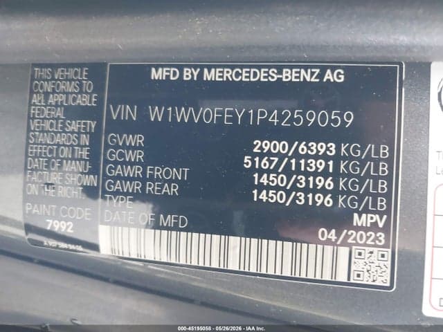 2023 MERCEDES-BENZ METRIS 9