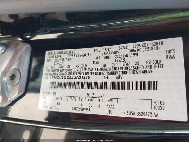 2018 FORD ESCAPE SE 9