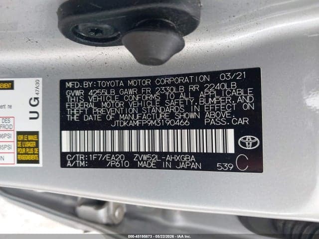 2021 TOYOTA PRIUS PRIME LIMITED 9