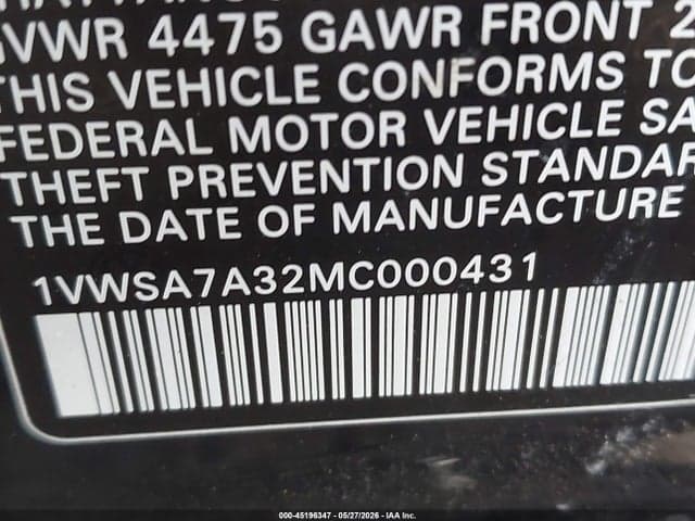2021 VOLKSWAGEN PASSAT 2.0T SE 9