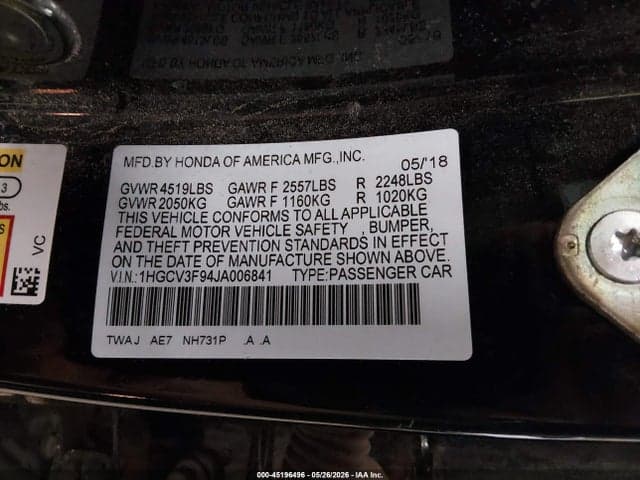 2018 HONDA ACCORD HYBRID TOURING 9