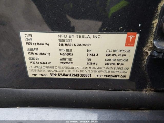 2019 TESLA MODEL S 100D/75D/LONG RANGE/STANDARD RANGE 9