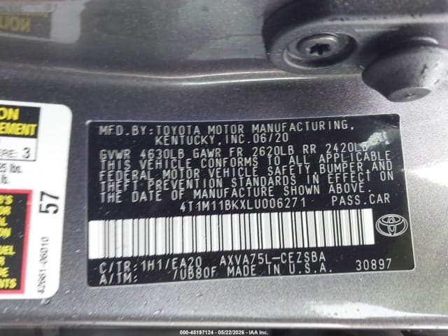 2020 TOYOTA CAMRY SE AWD 9