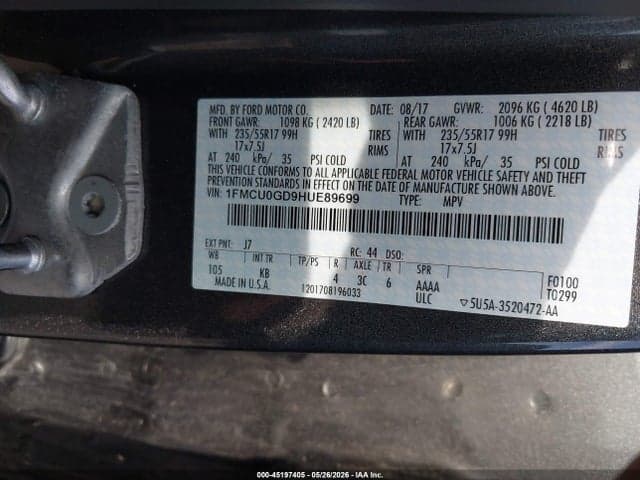 2017 FORD ESCAPE SE 9