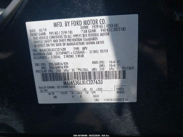 2020 FORD ECOSPORT SE 9