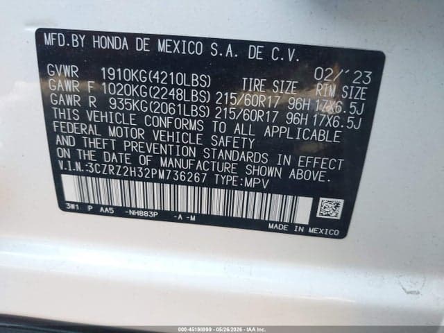 2023 HONDA HR-V AWD LX 9