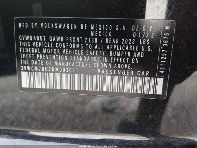 2022 VOLKSWAGEN JETTA 1.5T S 9