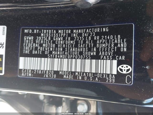 2023 TOYOTA COROLLA LE 9