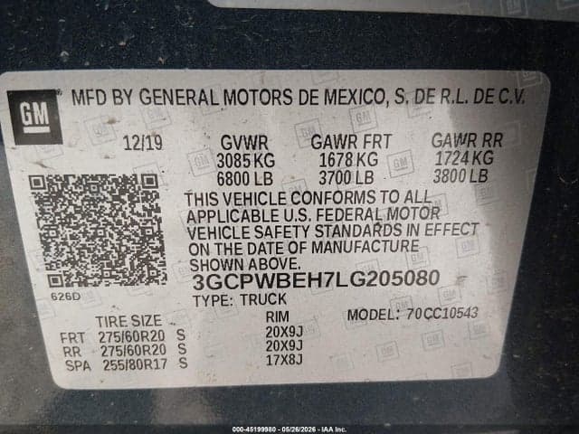 2020 CHEVROLET SILVERADO 1500 2WD SHORT BED CUSTOM 9