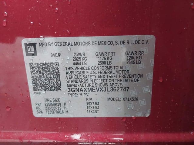 2018 CHEVROLET EQUINOX PREMIER 9
