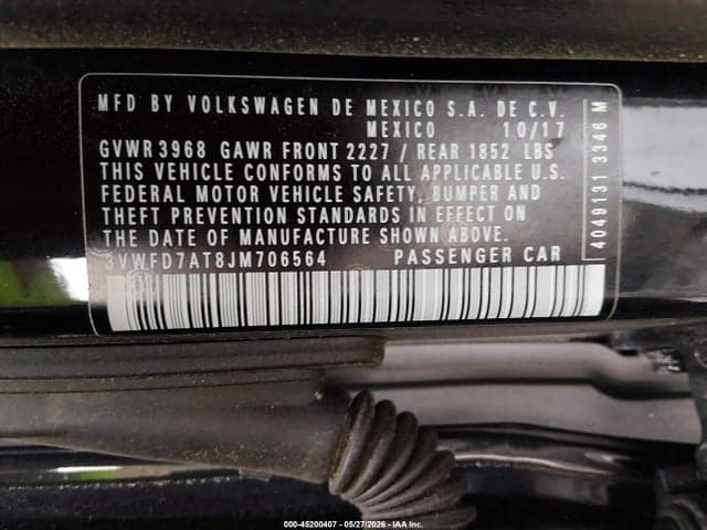 2018 VOLKSWAGEN BEETLE 2.0T COAST/2.0T S 9