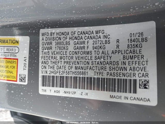 2026 HONDA CIVIC SPORT 9