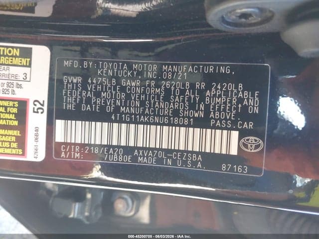 2022 TOYOTA CAMRY SE 9