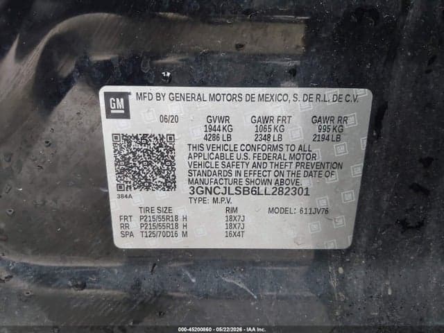 2020 CHEVROLET TRAX FWD LT 9