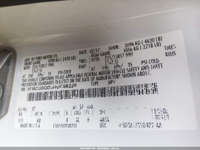 2017 FORD ESCAPE SE 9
