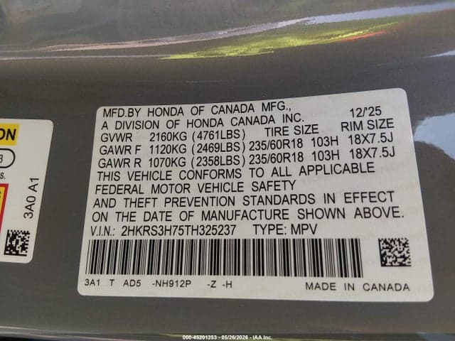 2026 HONDA CR-V EXL 9