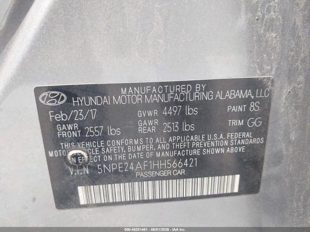 2017 HYUNDAI SONATA 9
