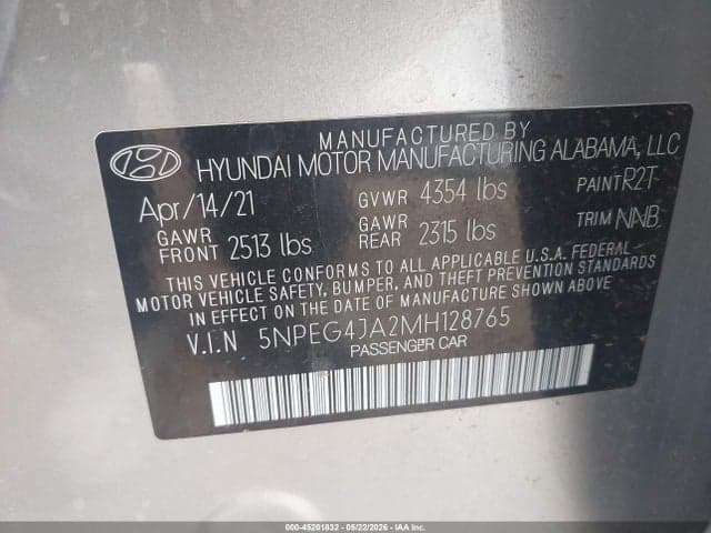 2021 HYUNDAI SONATA SE 9