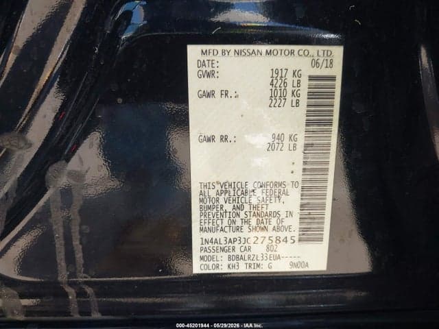 2018 NISSAN ALTIMA 2.5 SL 9