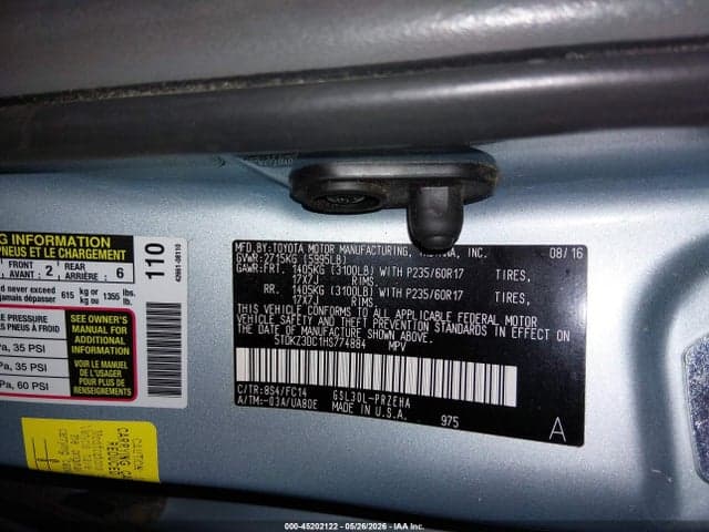 2017 TOYOTA SIENNA LE 8 PASSENGER 9