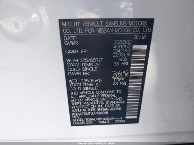 2018 NISSAN ROGUE S 9