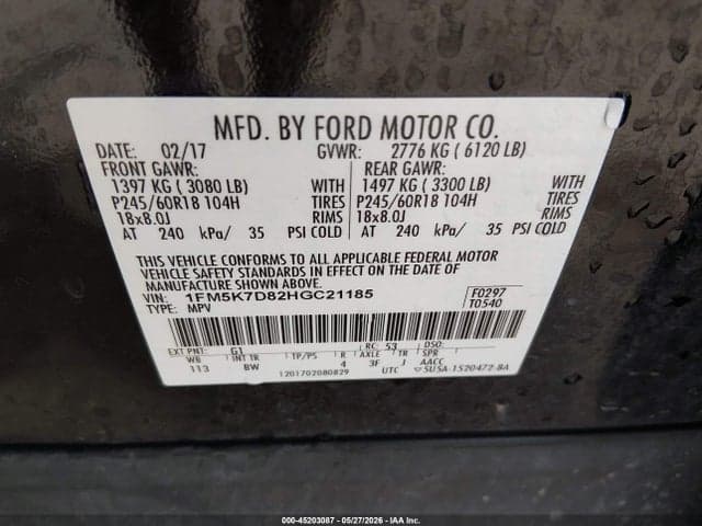 2017 FORD EXPLORER XLT 9