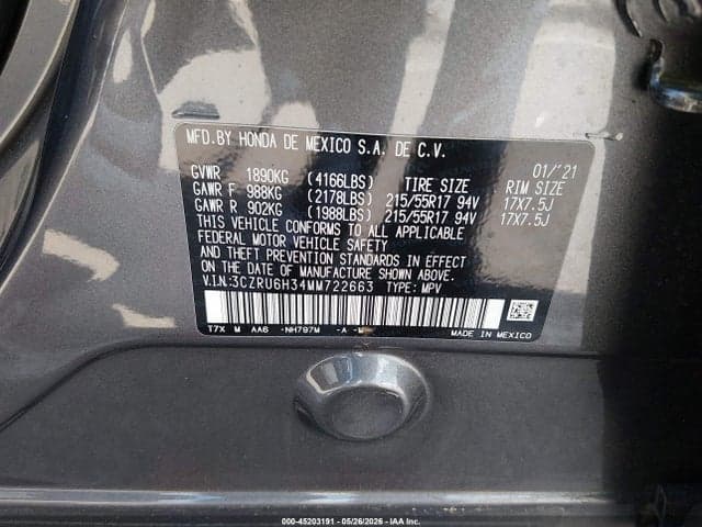 2021 HONDA HR-V AWD LX 9
