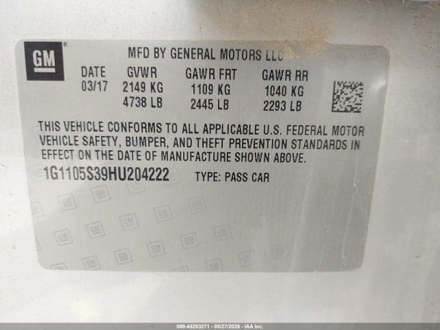 2017 CHEVROLET IMPALA 1LT 9