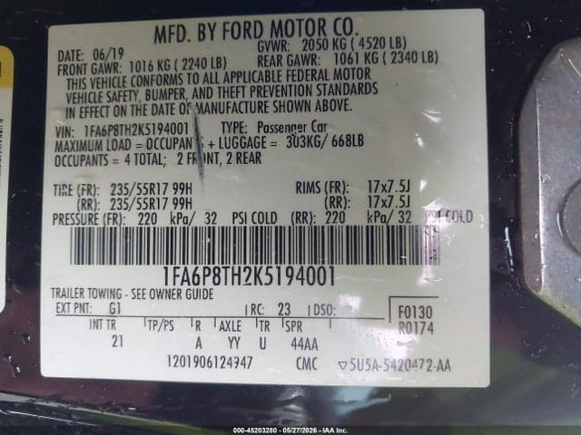 2019 FORD MUSTANG ECOBOOST 9