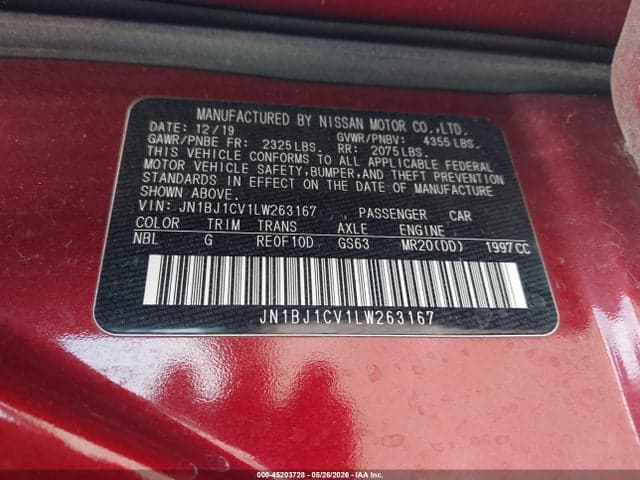 2020 NISSAN ROGUE SPORT S FWD XTRONIC CVT 9