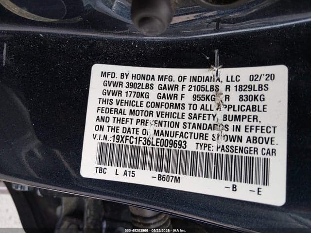 2020 HONDA CIVIC EX 9
