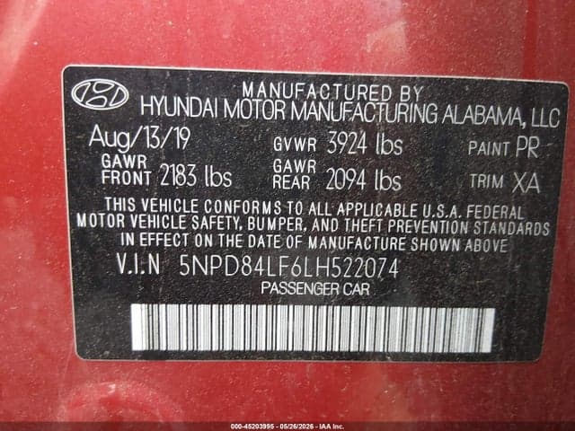 2020 HYUNDAI ELANTRA VALUE EDITION 9
