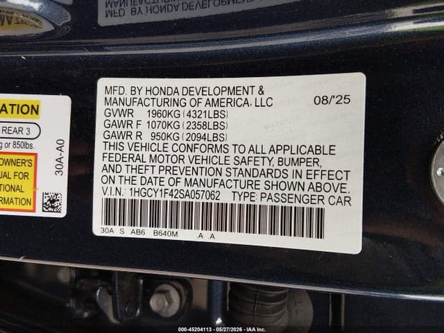 2025 HONDA ACCORD SE 9