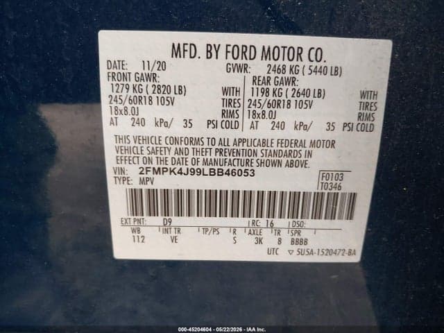 2020 FORD EDGE SEL 9
