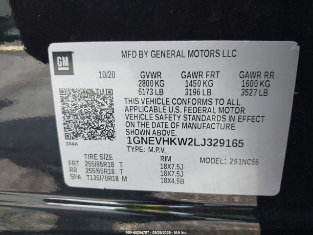 2020 CHEVROLET TRAVERSE AWD LT LEATHER 9